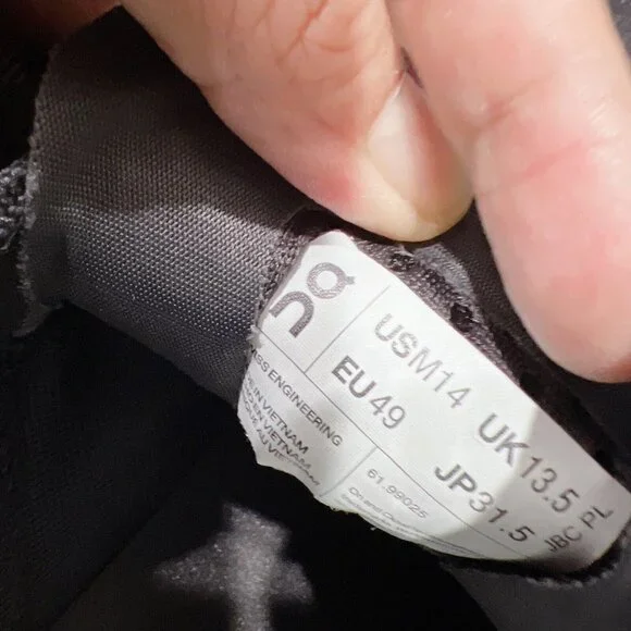 On Cloudmonster Cloudtec Running Shoe Sneaker Black/ Magnet Mens Size US 14 - Picture 12 of 12